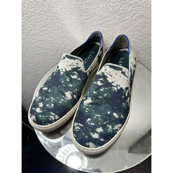 Rothys The Original Sneaker Shibori Tye Dye Limited Edition Sea Green Size 10 - Picture 3 of 8